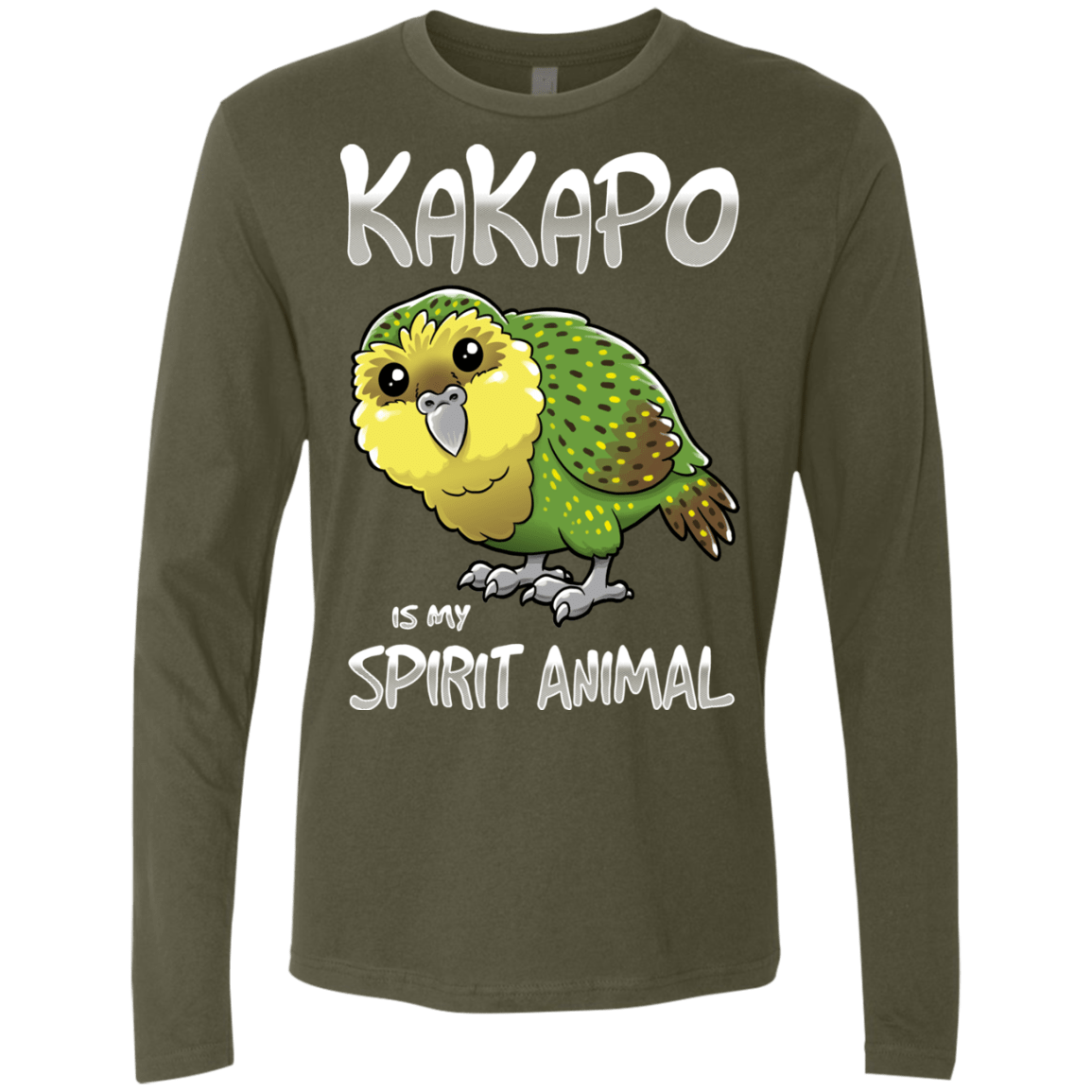 T-Shirts Military Green / S Kakapo Spirit Animal Men's Premium Long Sleeve