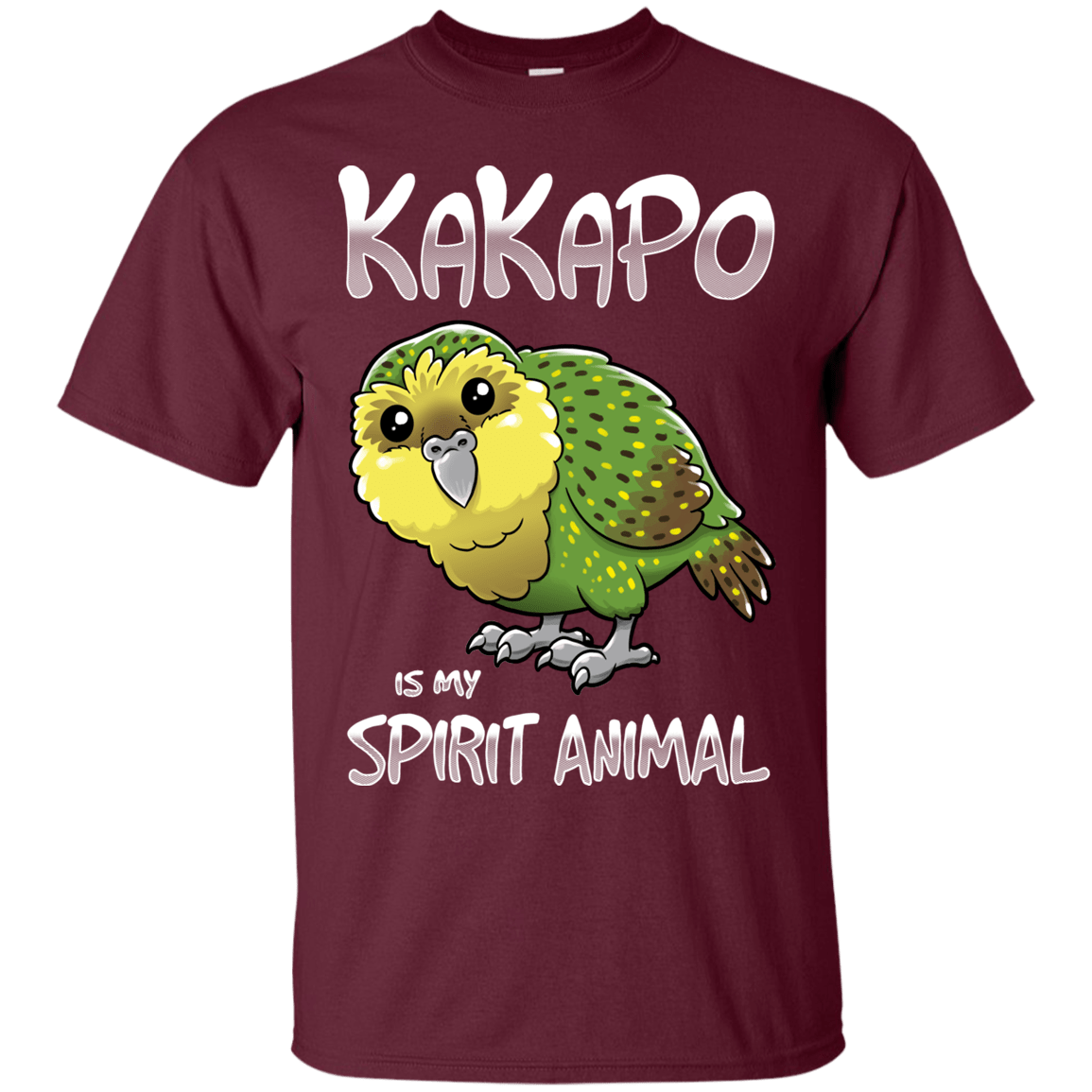 T-Shirts Maroon / S Kakapo Spirit Animal T-Shirt