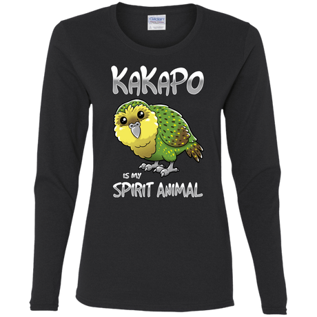 T-Shirts Black / S Kakapo Spirit Animal Women's Long Sleeve T-Shirt