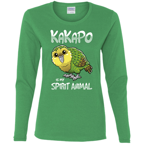 T-Shirts Irish Green / S Kakapo Spirit Animal Women's Long Sleeve T-Shirt