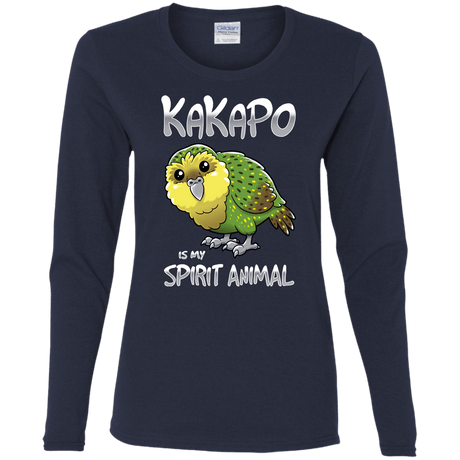 T-Shirts Navy / S Kakapo Spirit Animal Women's Long Sleeve T-Shirt