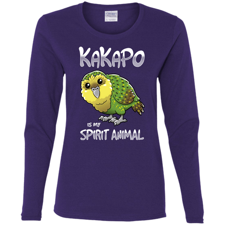 T-Shirts Purple / S Kakapo Spirit Animal Women's Long Sleeve T-Shirt