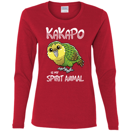T-Shirts Red / S Kakapo Spirit Animal Women's Long Sleeve T-Shirt