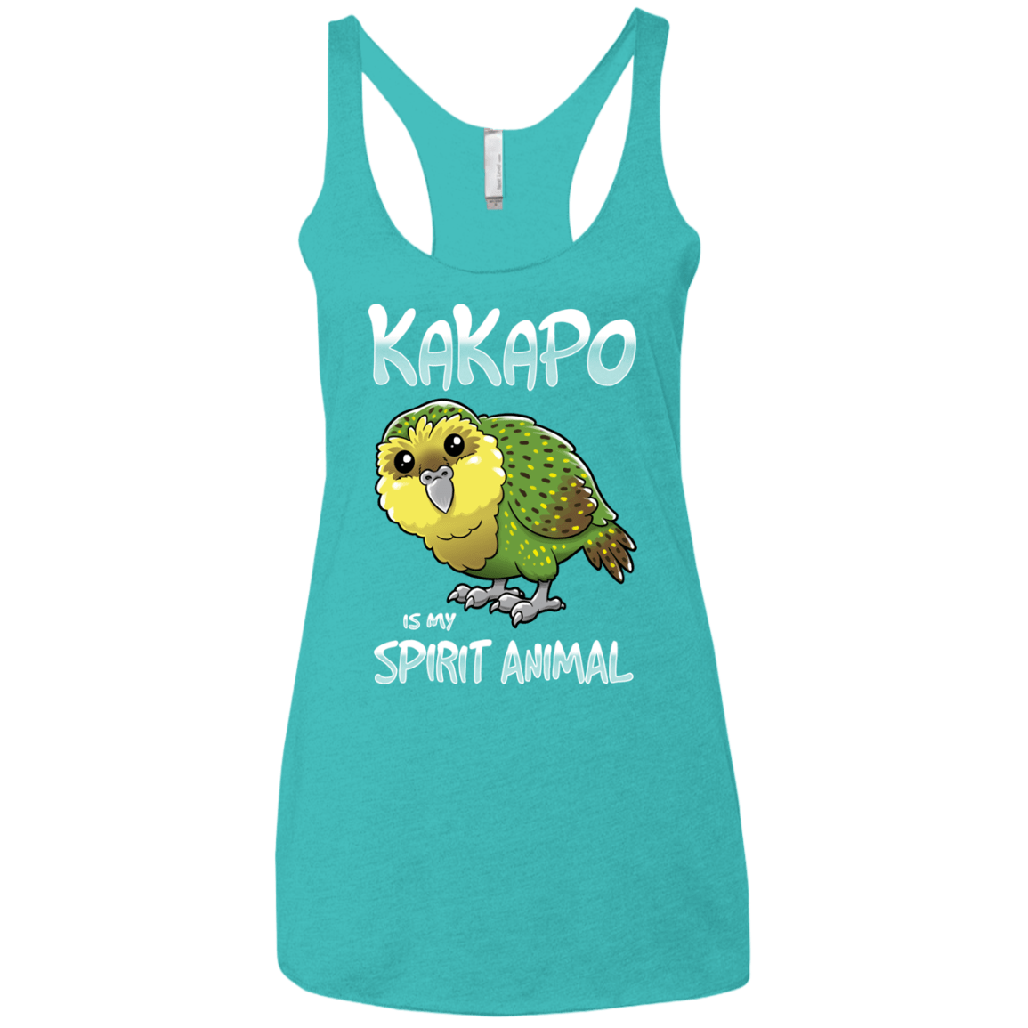 T-Shirts Tahiti Blue / X-Small Kakapo Spirit Animal Women's Triblend Racerback Tank