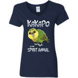 T-Shirts Navy / S Kakapo Spirit Animal Women's V-Neck T-Shirt