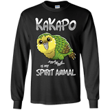 T-Shirts Black / YS Kakapo Spirit Animal Youth Long Sleeve T-Shirt