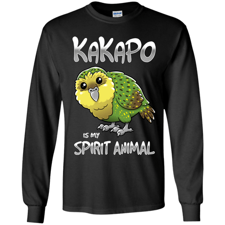 T-Shirts Black / YS Kakapo Spirit Animal Youth Long Sleeve T-Shirt