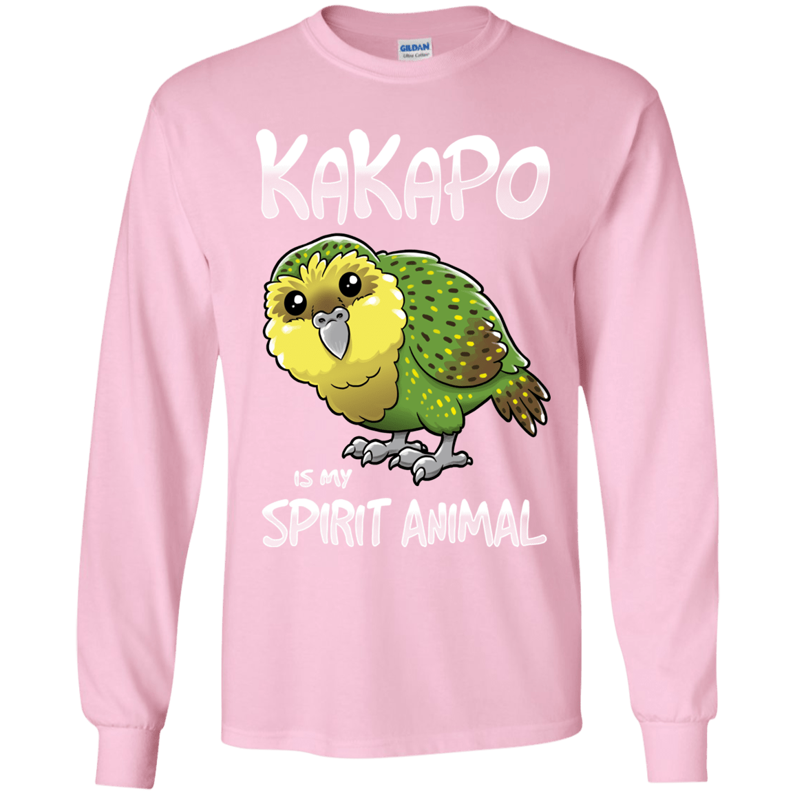 T-Shirts Light Pink / YS Kakapo Spirit Animal Youth Long Sleeve T-Shirt