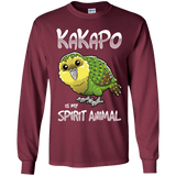 T-Shirts Maroon / YS Kakapo Spirit Animal Youth Long Sleeve T-Shirt