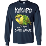 T-Shirts Navy / YS Kakapo Spirit Animal Youth Long Sleeve T-Shirt
