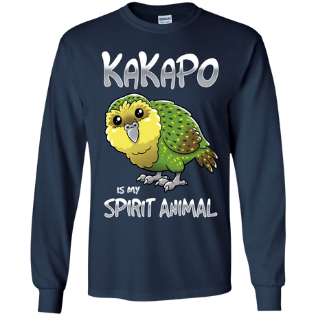 T-Shirts Navy / YS Kakapo Spirit Animal Youth Long Sleeve T-Shirt