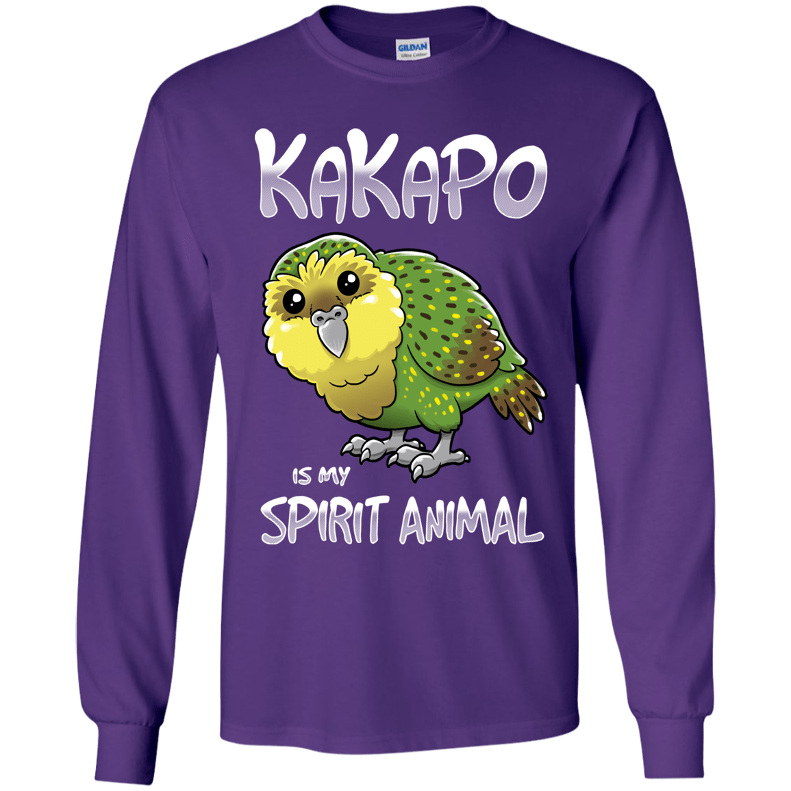 T-Shirts Purple / YS Kakapo Spirit Animal Youth Long Sleeve T-Shirt