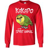 T-Shirts Red / YS Kakapo Spirit Animal Youth Long Sleeve T-Shirt