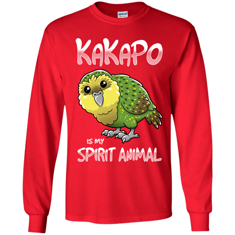 T-Shirts Red / YS Kakapo Spirit Animal Youth Long Sleeve T-Shirt