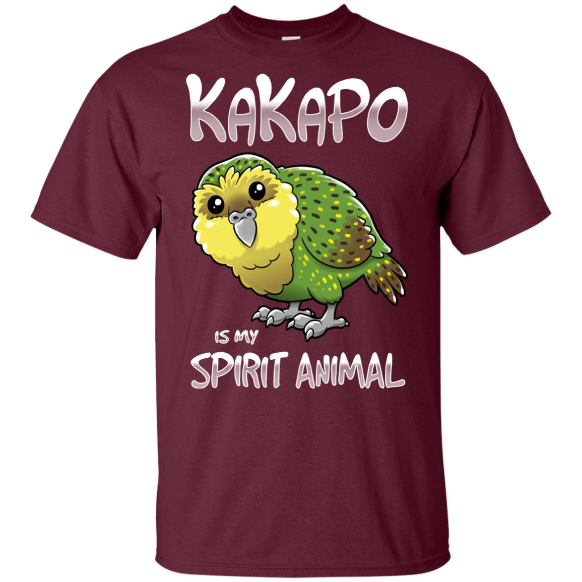 T-Shirts Maroon / YXS Kakapo Spirit Animal Youth T-Shirt