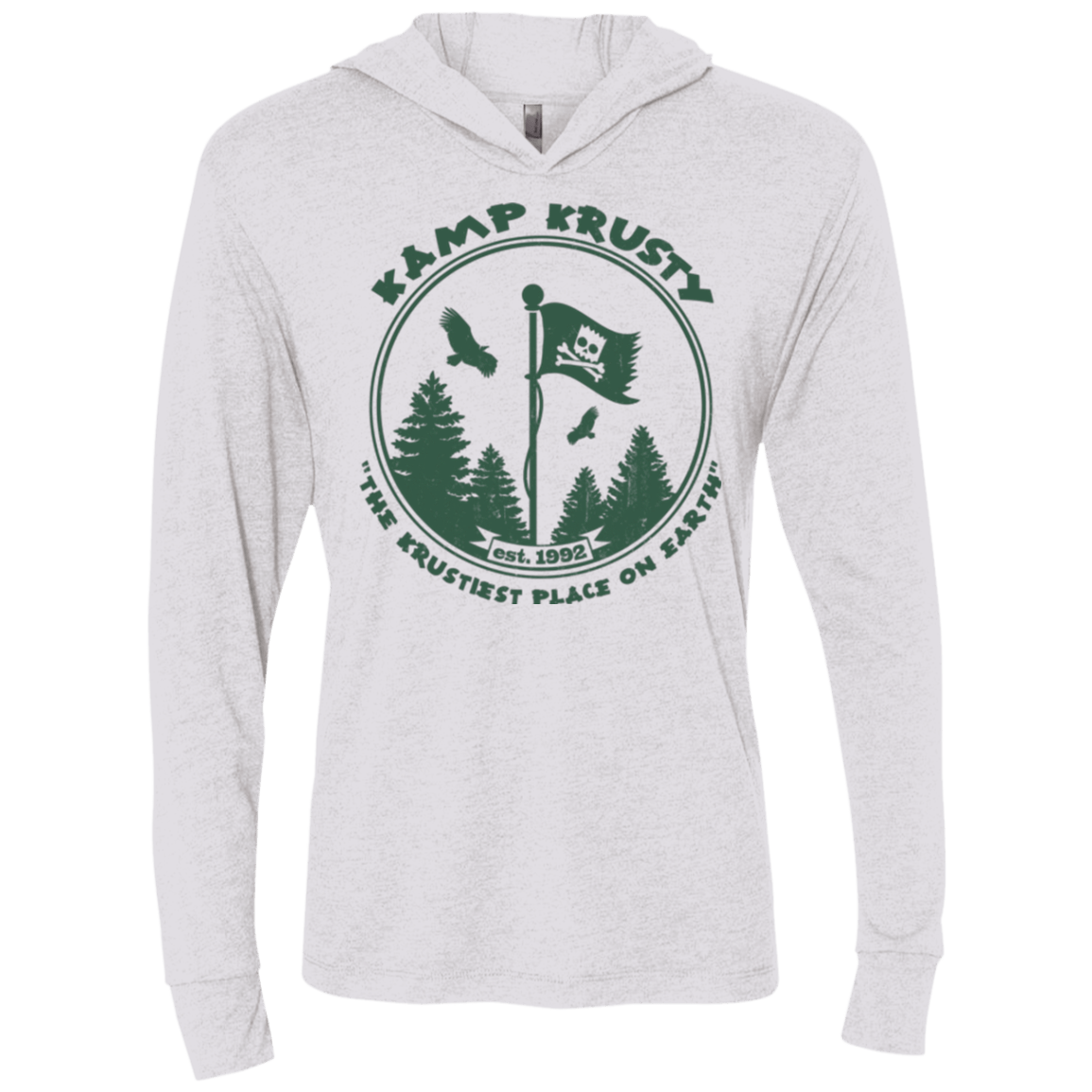 T-Shirts Heather White / X-Small Kamp Krusty Triblend Long Sleeve Hoodie Tee