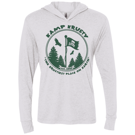T-Shirts Heather White / X-Small Kamp Krusty Triblend Long Sleeve Hoodie Tee