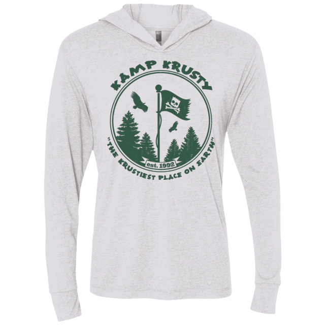 T-Shirts Heather White / X-Small Kamp Krusty Triblend Long Sleeve Hoodie Tee