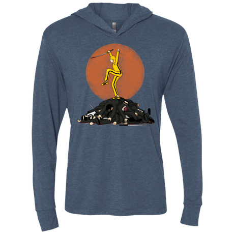 T-Shirts Indigo / X-Small Karate Bill Triblend Long Sleeve Hoodie Tee