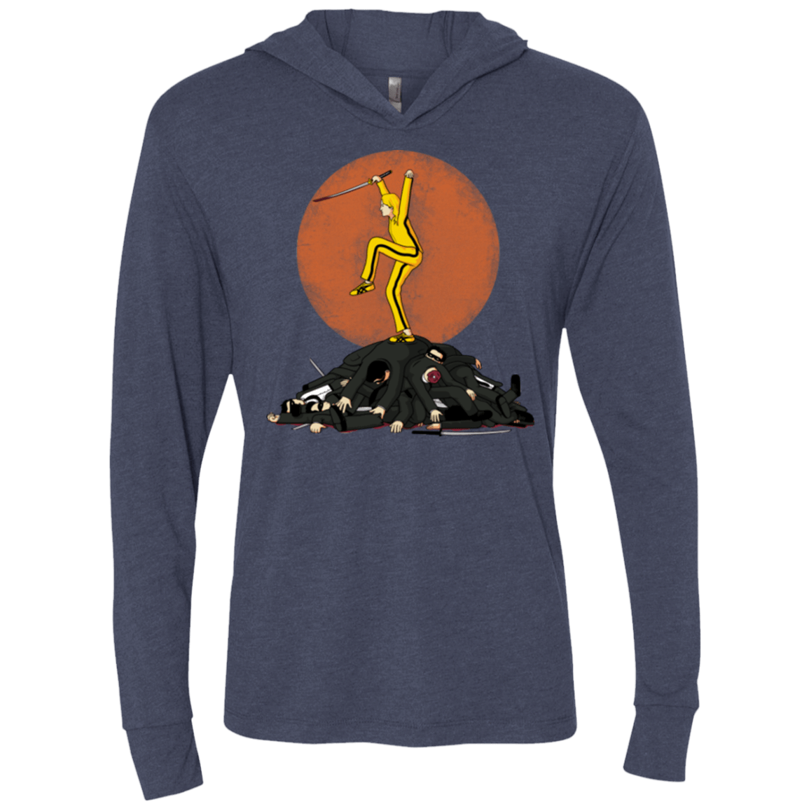 T-Shirts Vintage Navy / X-Small Karate Bill Triblend Long Sleeve Hoodie Tee