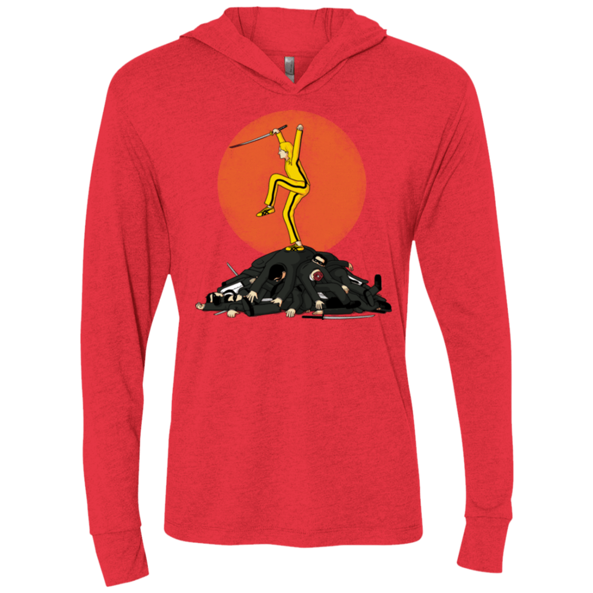 T-Shirts Vintage Red / X-Small Karate Bill Triblend Long Sleeve Hoodie Tee