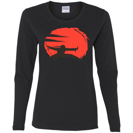 T-Shirts Black / S Karate Women's Long Sleeve T-Shirt