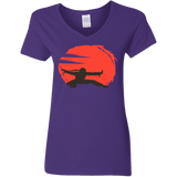 T-Shirts Purple / S Karate Women's V-Neck T-Shirt