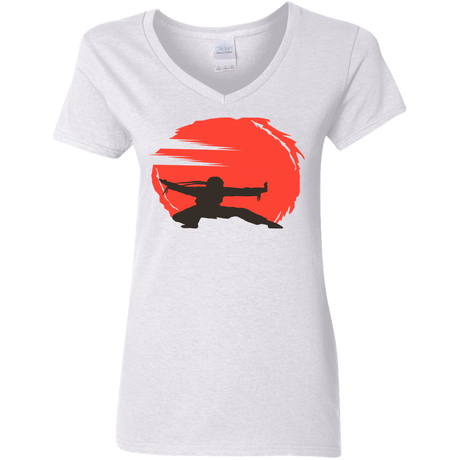 T-Shirts White / S Karate Women's V-Neck T-Shirt