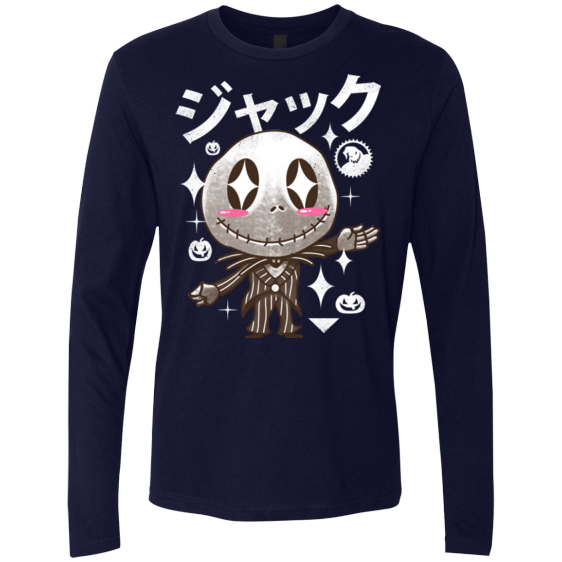 T-Shirts Midnight Navy / Small Kawaii Before Christmas Men's Premium Long Sleeve