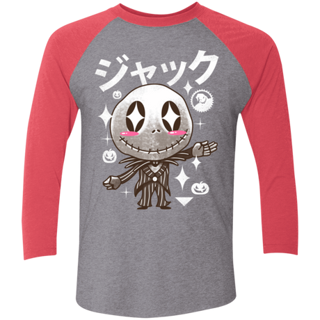 T-Shirts Premium Heather/ Vintage Red / X-Small Kawaii Before Christmas Men's Triblend 3/4 Sleeve