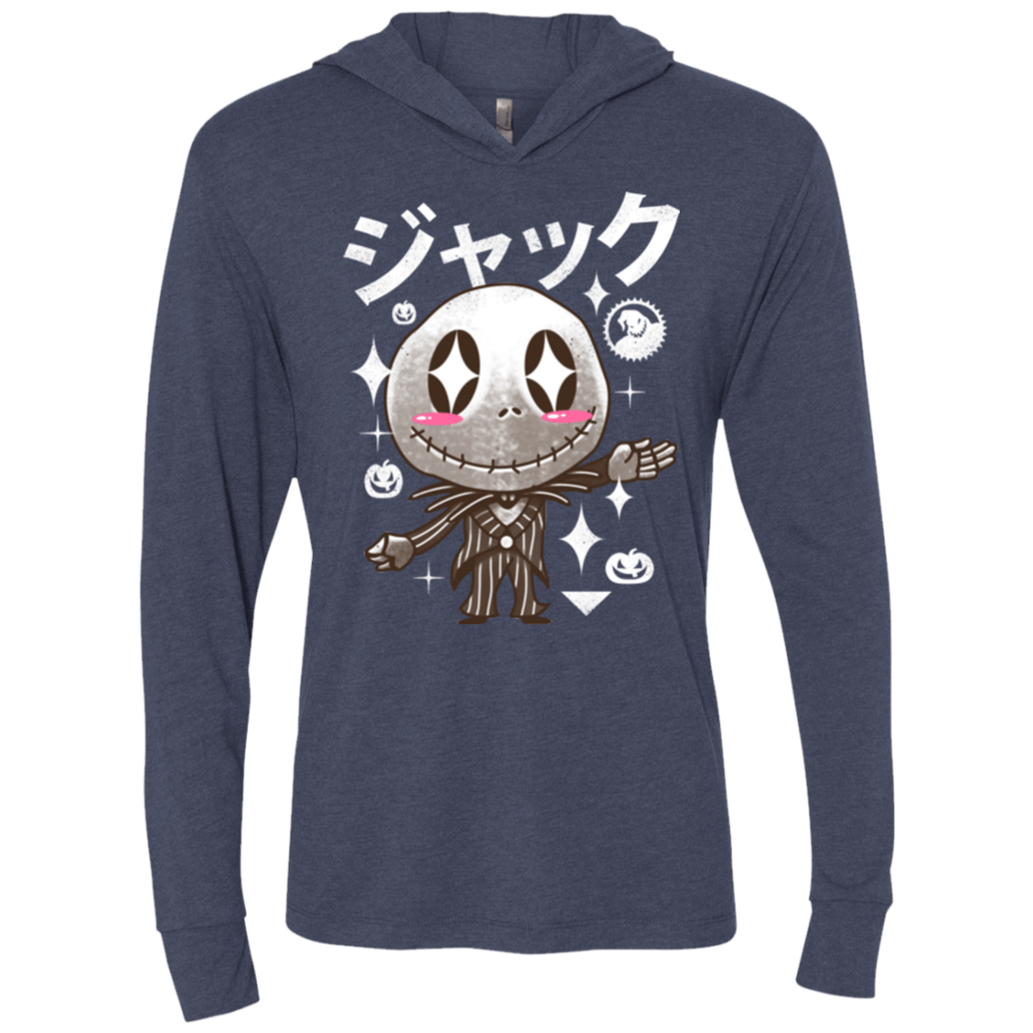 T-Shirts Vintage Navy / X-Small Kawaii Before Christmas Triblend Long Sleeve Hoodie Tee