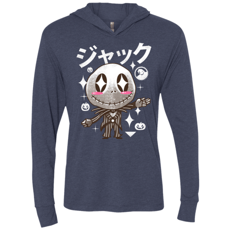 T-Shirts Vintage Navy / X-Small Kawaii Before Christmas Triblend Long Sleeve Hoodie Tee