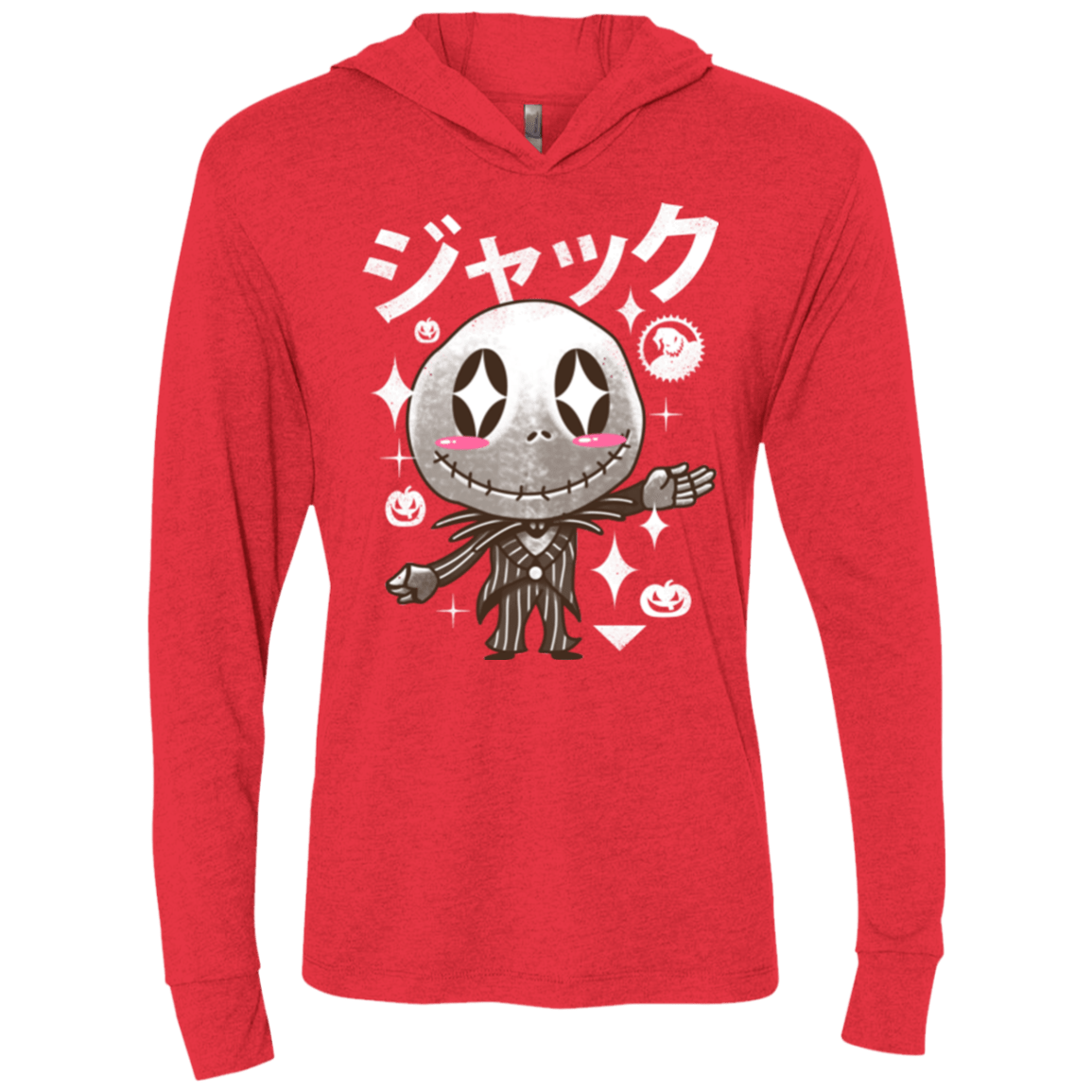 T-Shirts Vintage Red / X-Small Kawaii Before Christmas Triblend Long Sleeve Hoodie Tee