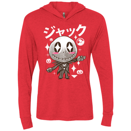 T-Shirts Vintage Red / X-Small Kawaii Before Christmas Triblend Long Sleeve Hoodie Tee