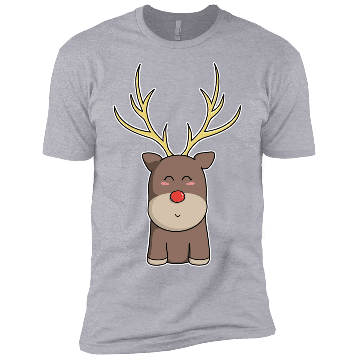 T-Shirts Heather Grey / YXS Kawaii Christmas Reindeer Boys Premium T-Shirt