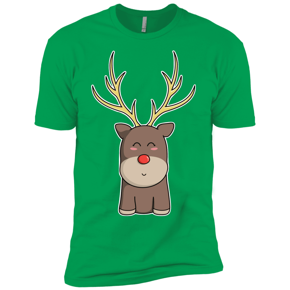 T-Shirts Kelly Green / YXS Kawaii Christmas Reindeer Boys Premium T-Shirt