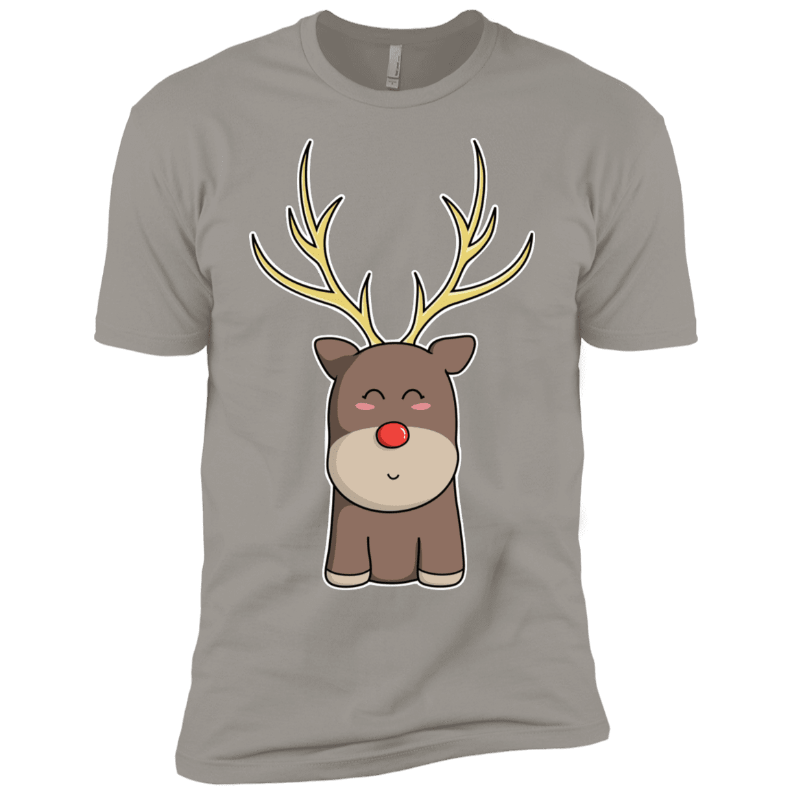 T-Shirts Light Grey / YXS Kawaii Christmas Reindeer Boys Premium T-Shirt