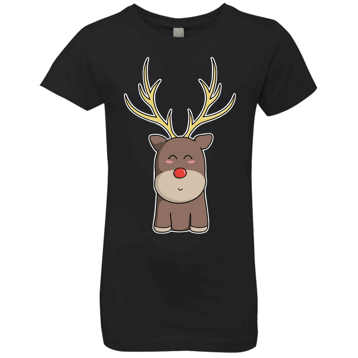 T-Shirts Black / YXS Kawaii Christmas Reindeer Girls Premium T-Shirt