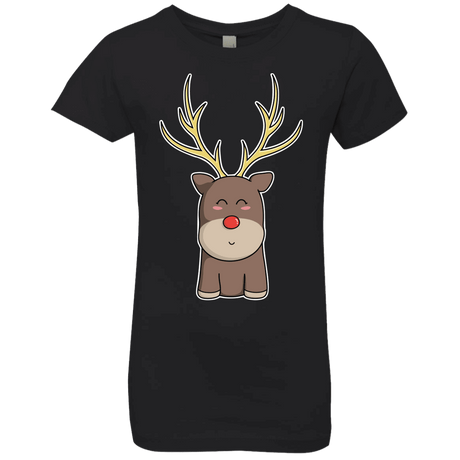 T-Shirts Black / YXS Kawaii Christmas Reindeer Girls Premium T-Shirt