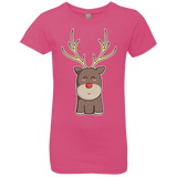 T-Shirts Hot Pink / YXS Kawaii Christmas Reindeer Girls Premium T-Shirt