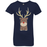 T-Shirts Midnight Navy / YXS Kawaii Christmas Reindeer Girls Premium T-Shirt