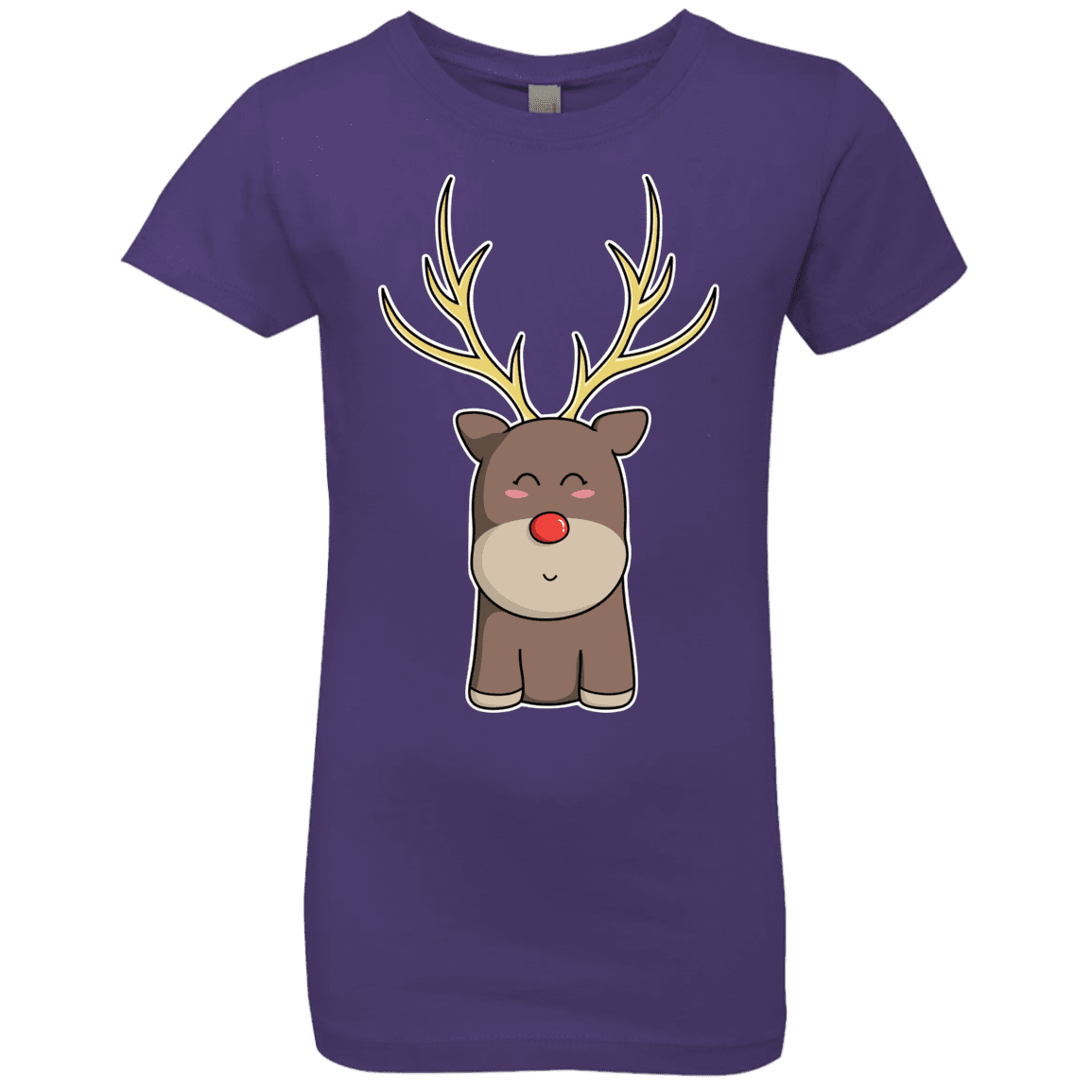 T-Shirts Purple Rush / YXS Kawaii Christmas Reindeer Girls Premium T-Shirt