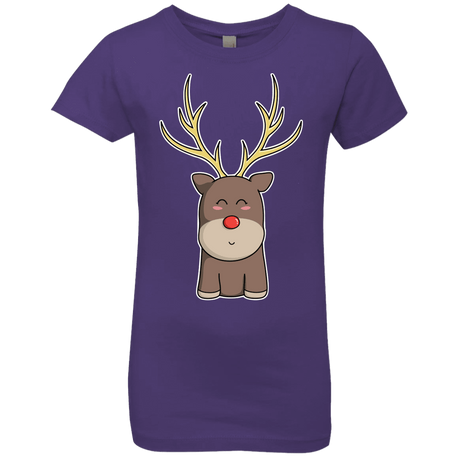 T-Shirts Purple Rush / YXS Kawaii Christmas Reindeer Girls Premium T-Shirt