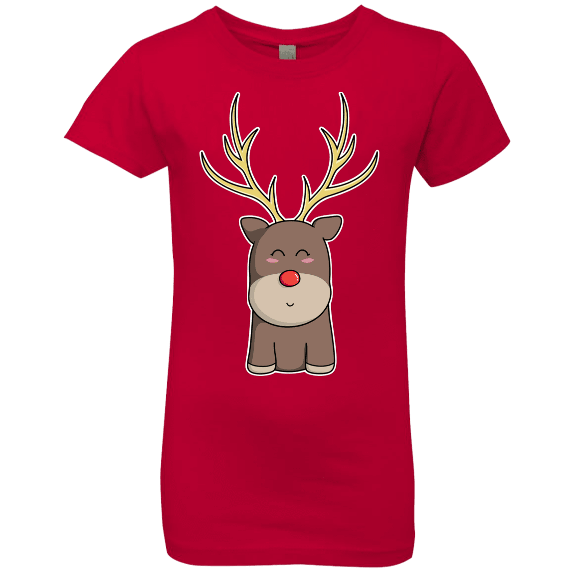 T-Shirts Red / YXS Kawaii Christmas Reindeer Girls Premium T-Shirt