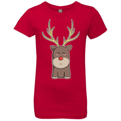 T-Shirts Red / YXS Kawaii Christmas Reindeer Girls Premium T-Shirt