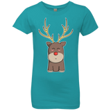 T-Shirts Tahiti Blue / YXS Kawaii Christmas Reindeer Girls Premium T-Shirt