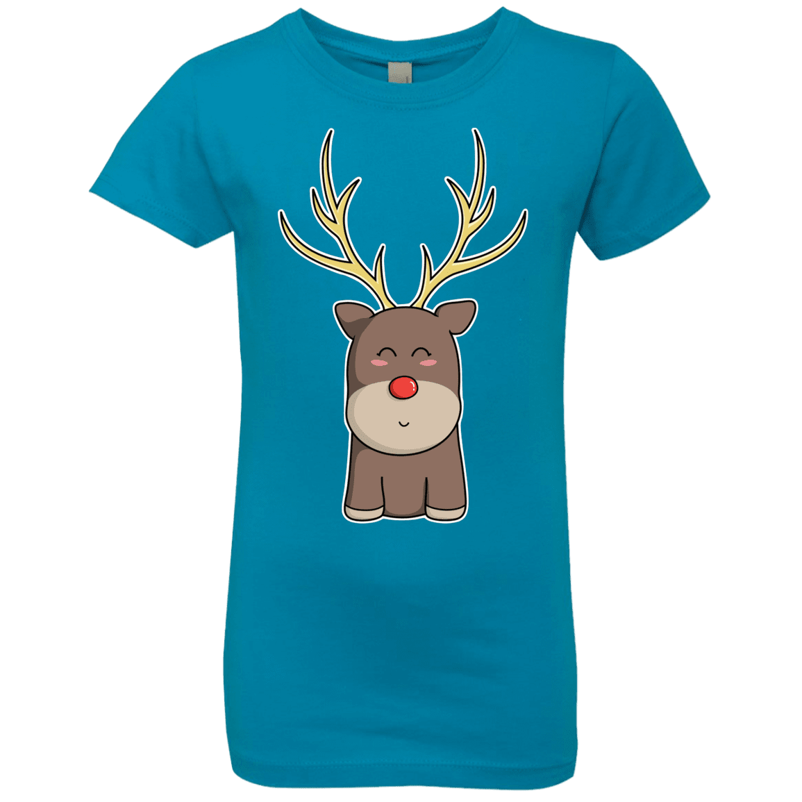 T-Shirts Turquoise / YXS Kawaii Christmas Reindeer Girls Premium T-Shirt