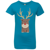 T-Shirts Turquoise / YXS Kawaii Christmas Reindeer Girls Premium T-Shirt