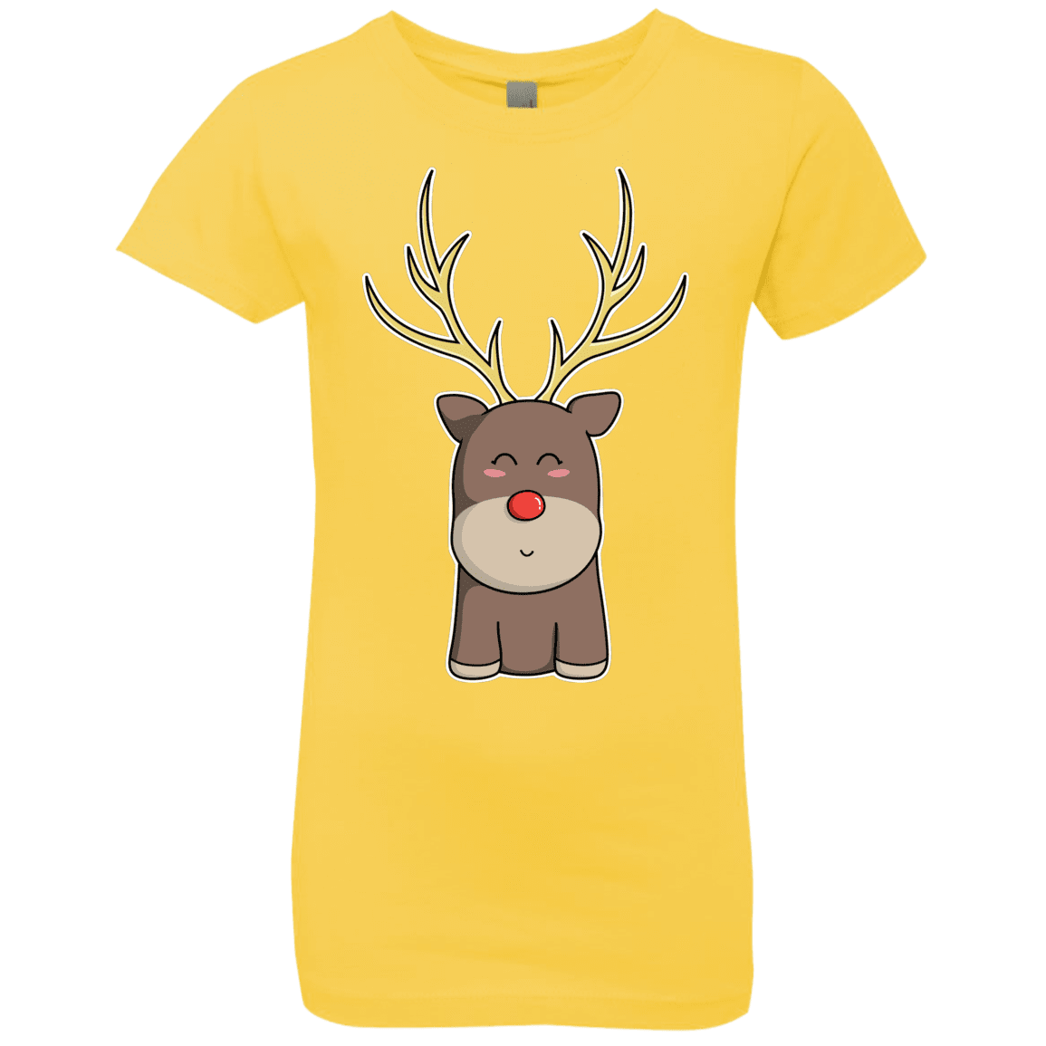 T-Shirts Vibrant Yellow / YXS Kawaii Christmas Reindeer Girls Premium T-Shirt