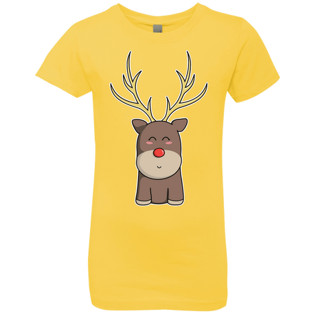 T-Shirts Vibrant Yellow / YXS Kawaii Christmas Reindeer Girls Premium T-Shirt